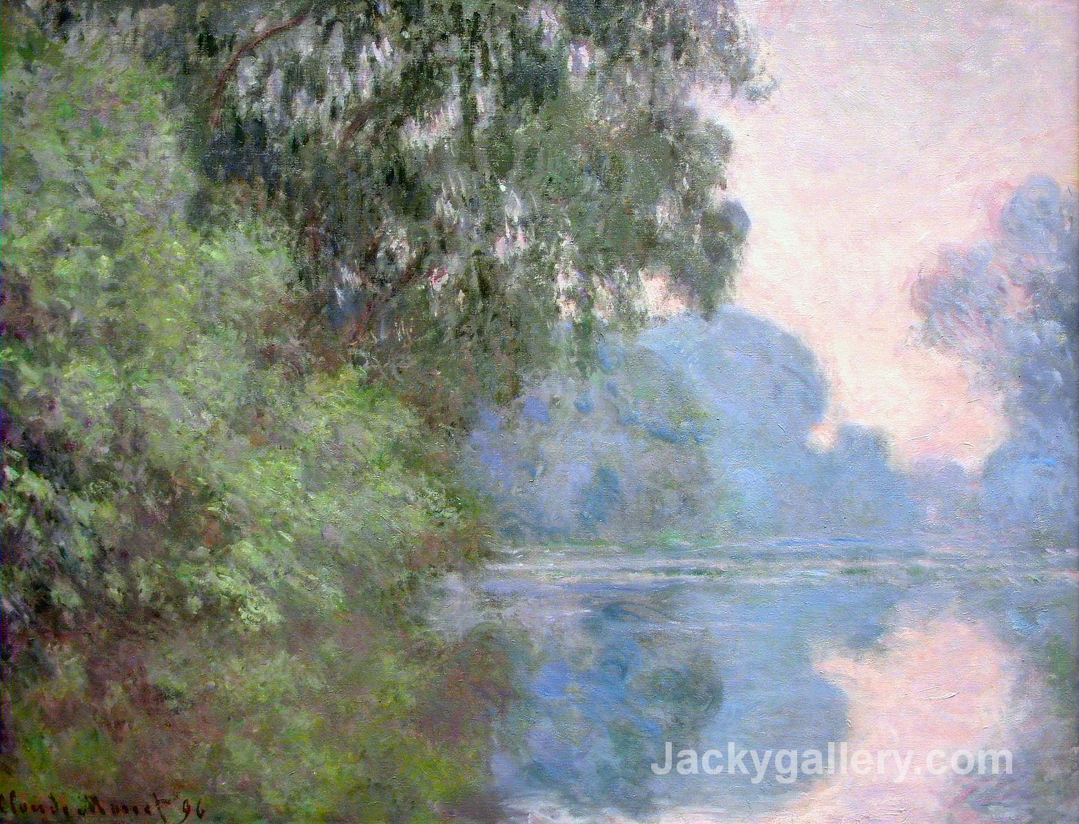 Morning on the Seine near Giverny by Claude Monet paintings reproduction